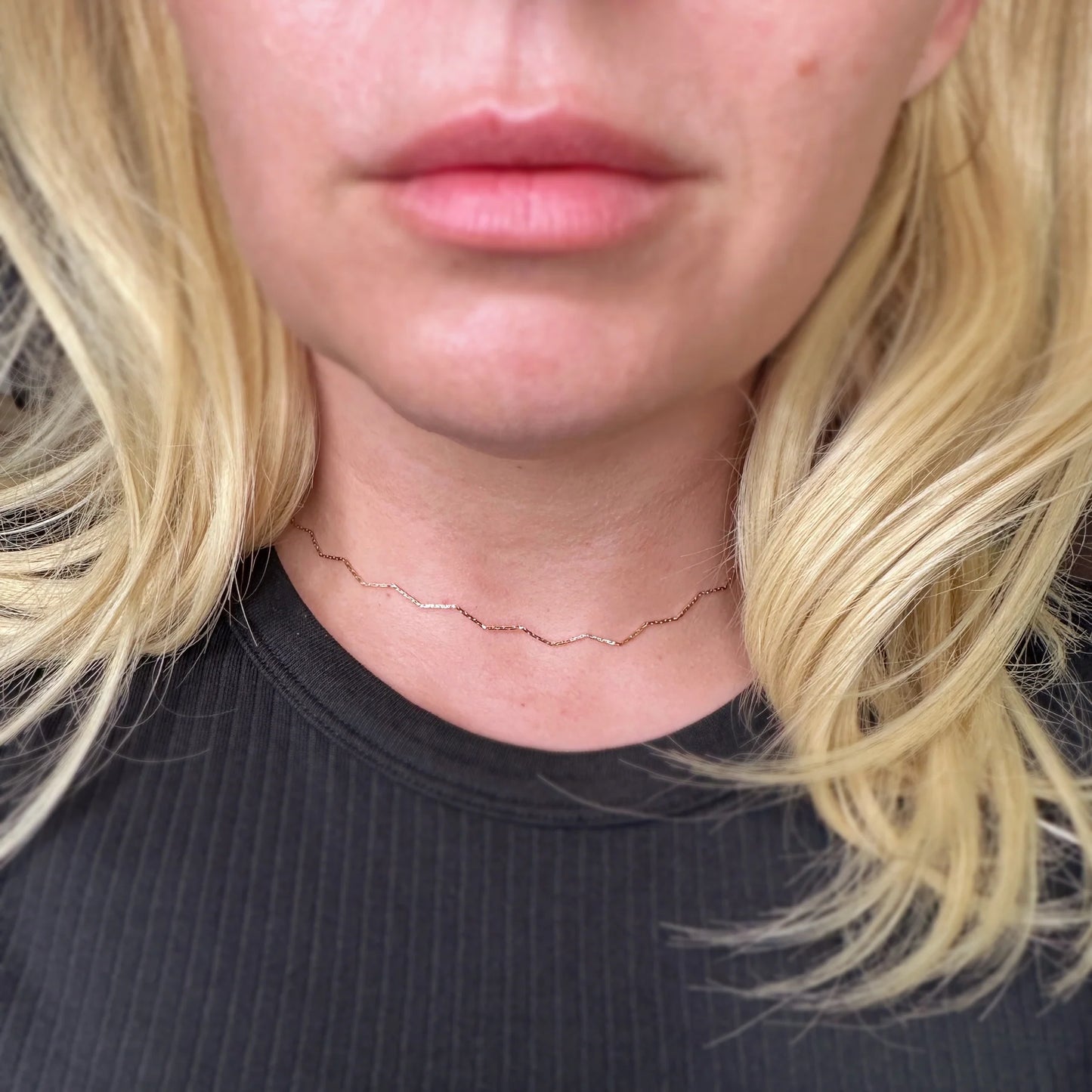 18k Gold Filled Zig Zag Choker