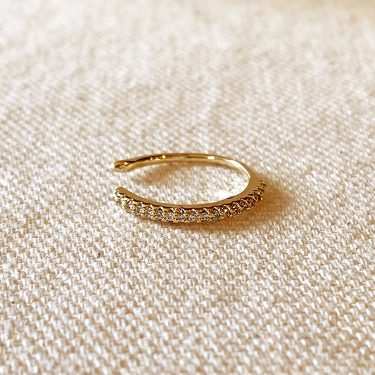 18k Gold Filled Simple One-Line Cubic Zirconia Ear Cuff Earring